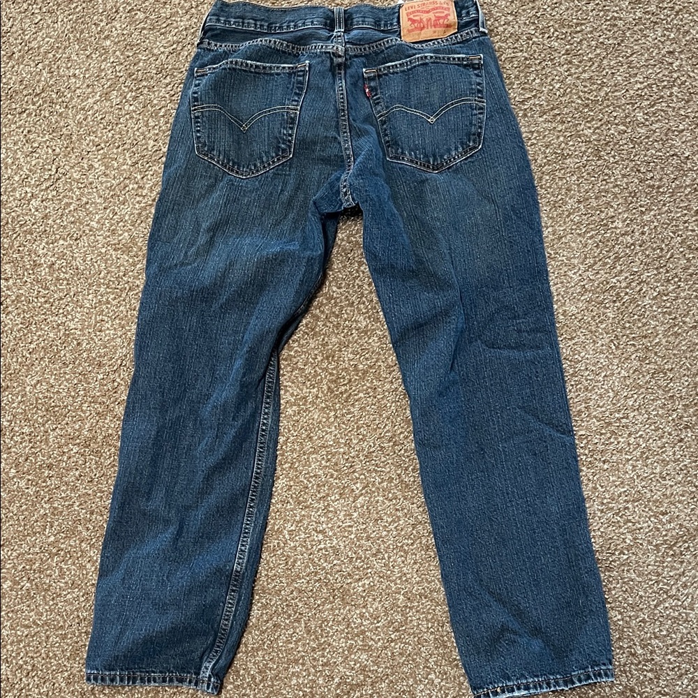 Levi's Men's Blue Straight Jeans - Classic Back Pocket Detail